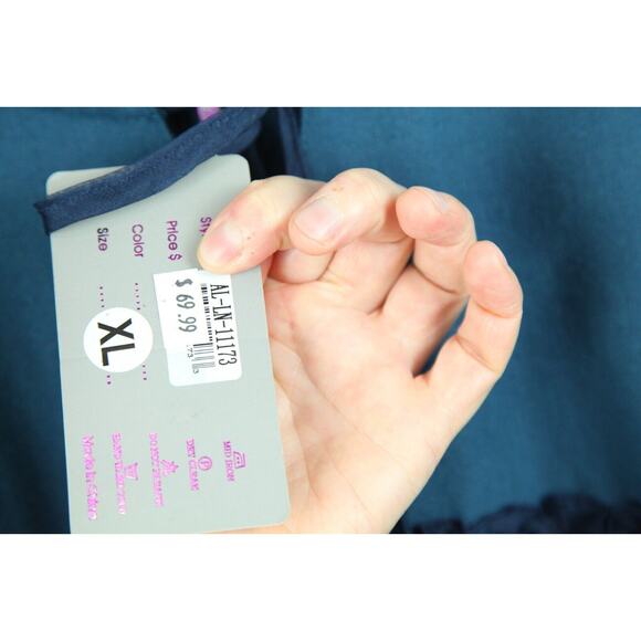 Pretty Angel XL Tunic Top Linen Blend Ruffles Blue Lagenlook Fairy Artsy Boho - Picture 8 of 11